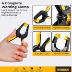 EQUIPTZ Spring Clamps 4 inch - 10 Pack Plastic Clamps for Pool Cover, Tarps, Crafts & Backdrop with 2 inch Mouth Opening - Rust Free Large Clips Heavy Duty Outdoor with Non-Detachable Jaw Pads