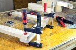 Bessey BESSEY GSCC4PK-C Clamp Set for Woodworking, F-style with Wood Handle, Replaceable Pads, 2 x 6 In and 2 x 12 In, 600 lb, Red/Black/Silver