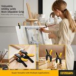 EQUIPTZ Spring Clamps 4 inch - 10 Pack Plastic Clamps for Pool Cover, Tarps, Crafts & Backdrop with 2 inch Mouth Opening - Rust Free Large Clips Heavy Duty Outdoor with Non-Detachable Jaw Pads