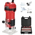TEENO Wood Router, 800W Compact Router Tools for Woodworking, 31000 RPM Hand Trim Router with 15 Pcs 1/4" Router Bits Set, Edge Guide, Roller Guide
