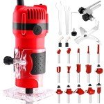 SILVEL Wood Router, 800W Wood Routers for Woodworking, 6.5Amp 1.25HP Hand Wood Router Tool, 30000R/MIN Compact Edge Trimmer with 15 1/4" Router Bit Set, Red