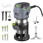 WORKPRO Compact Router Kit, 6.5 Amp Corded Hand Trimmer Router Tool, 6 Variable Speeds Wood Router for Woodworking Slotting Trimming