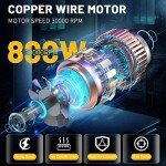 TwoWin Router Tool, 110V 800W Compact Wood Router Tool for Woodworking, Electric Hand Trimmer 1/4" Collets Palm Wood Router Tools Laminate Trimmer + Tungsten Carbide Router Bits 15-Piece Set