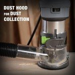 WORKPRO Compact Router Kit, 6.5 Amp Corded Hand Trimmer Router Tool, 6 Variable Speeds Wood Router for Woodworking Slotting Trimming