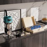 TwoWin Router Tool, 110V 800W Compact Wood Router Tool for Woodworking, Electric Hand Trimmer 1/4" Collets Palm Wood Router Tools Laminate Trimmer + Tungsten Carbide Router Bits 15-Piece Set