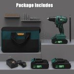 INSPIRITECH 20V Cordless Drill, Brushless Power Drill Set with 2 Batteries and Charger,3/8-Inch Chuck Electric Drill Driver,22 Torque Setting,Drill/Driver Bits and Tool Bag Included
