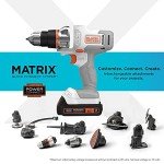 BLACK+DECKER 20V MAX Matrix Cordless Drill/Driver Kit, White (BDCDMT120WC1FF)
