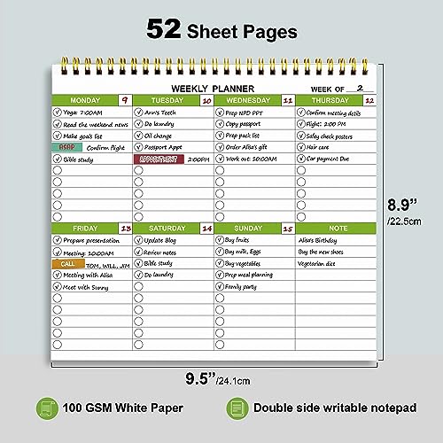 2023 Weekly Scheduler and Checklist Notepad