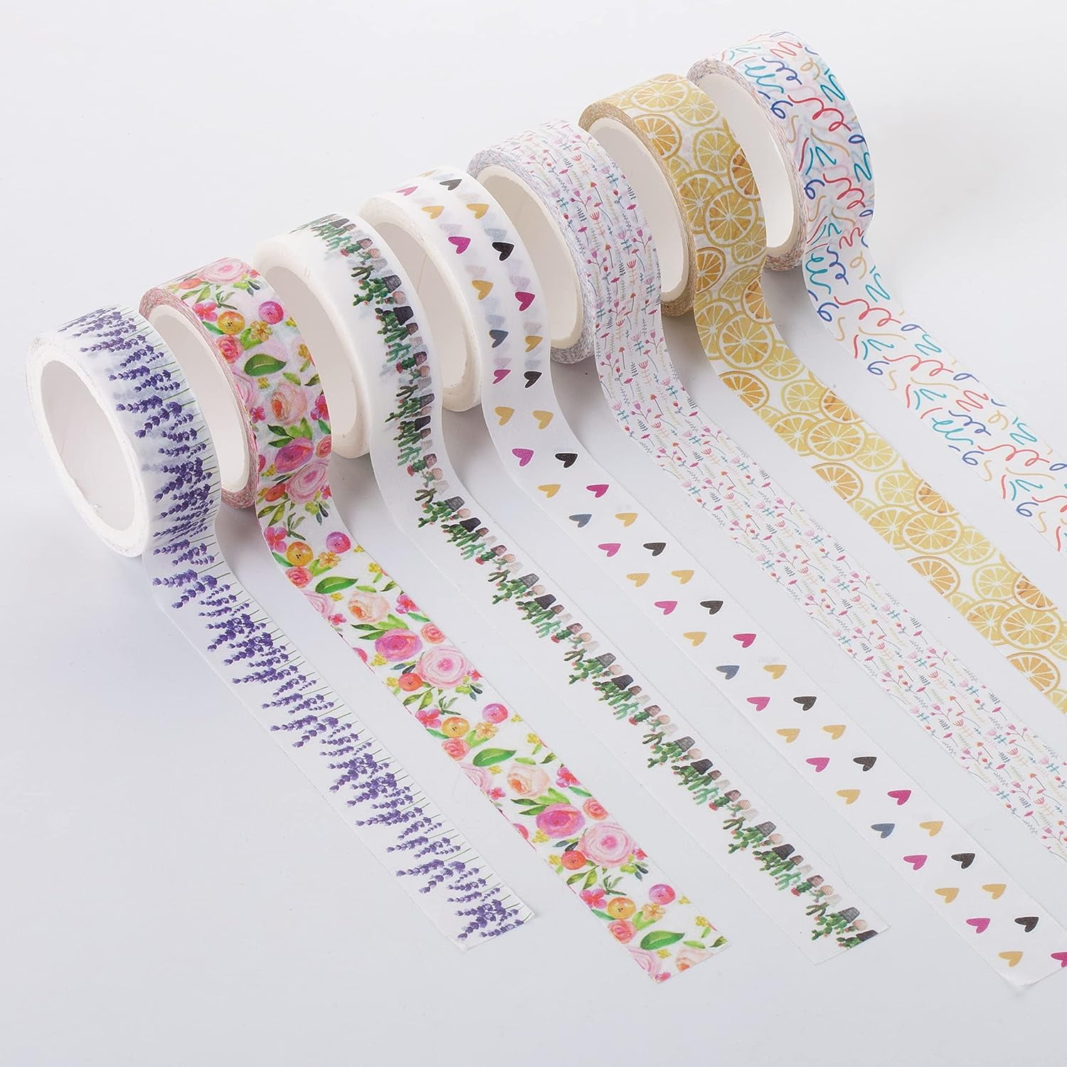 Floral Washi Tape Set - 21 Decorative Rolls