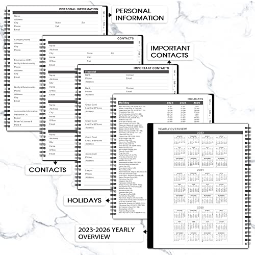 3-Year Monthly Planner with Tabs and Pockets