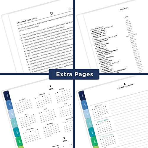 AT-A-GLANCE 2023-2024 Academic Planner, Simplified by Emily Ley, Weekly & Monthly, 8-1/2" x 11", Large, Monthly Tabs, Flexible Cover, Happy Stripe (EL10-905A)