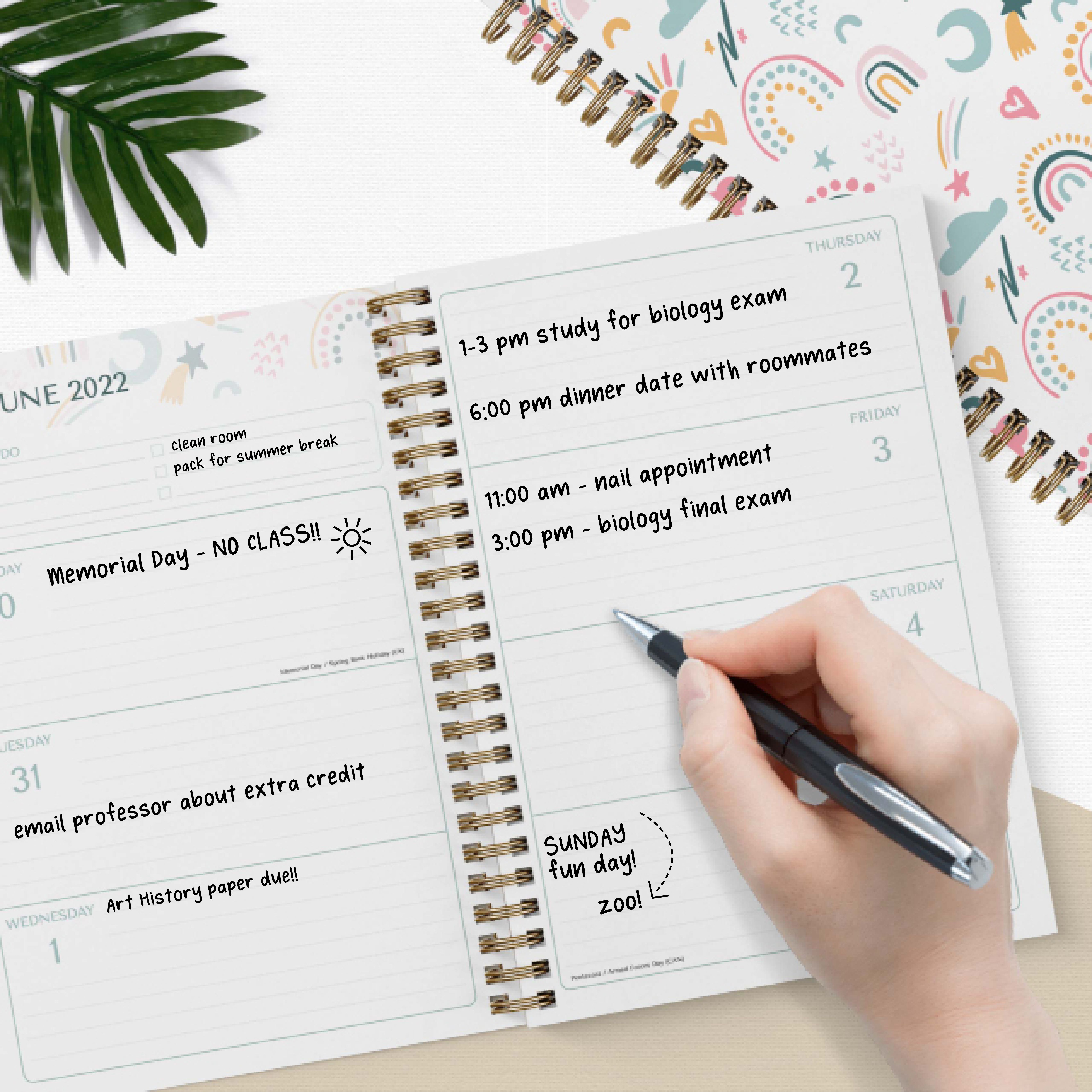 Rainbows academic planner by Bright Day, June 2022 - July 2023, 8.25x6.25 Inch