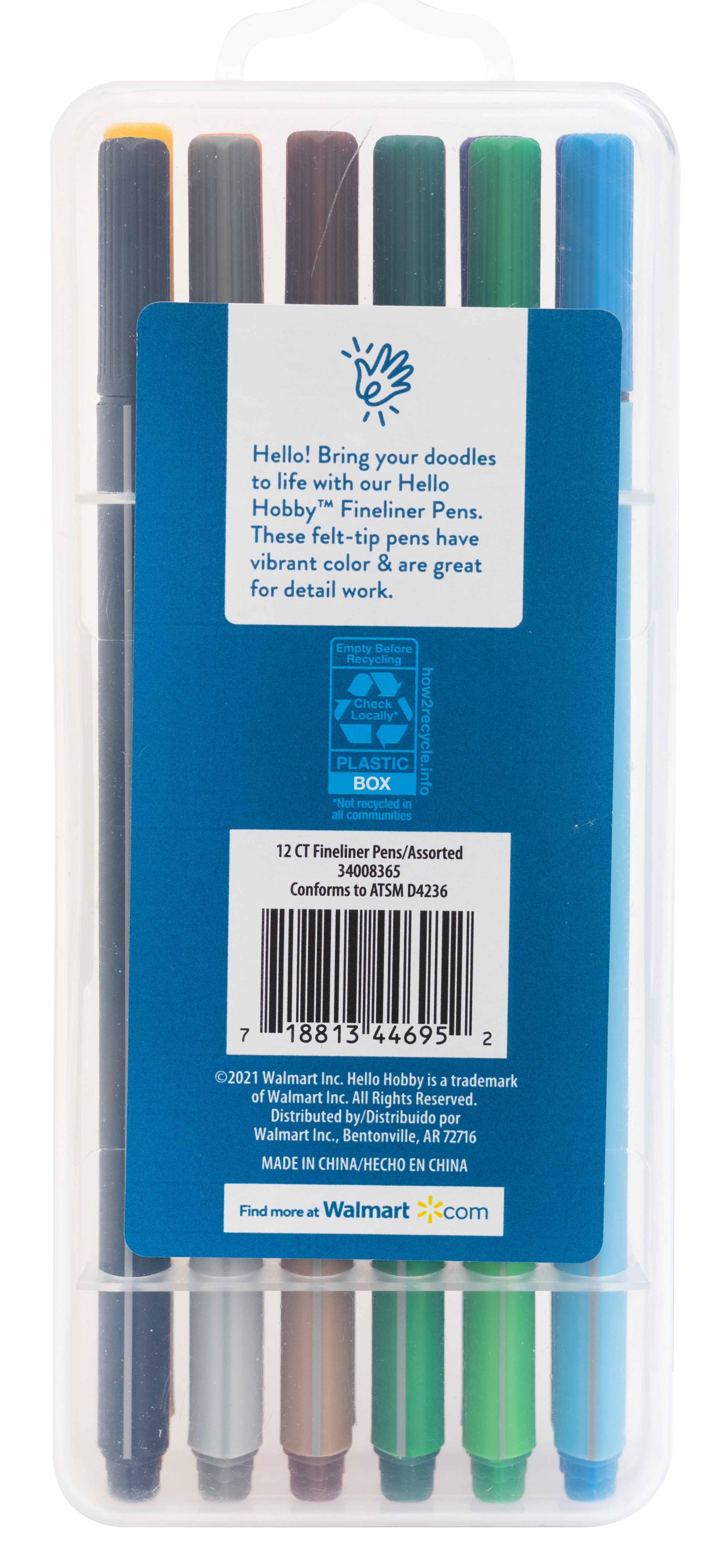 Multicolor Fineliner Ink Pens Set of 12