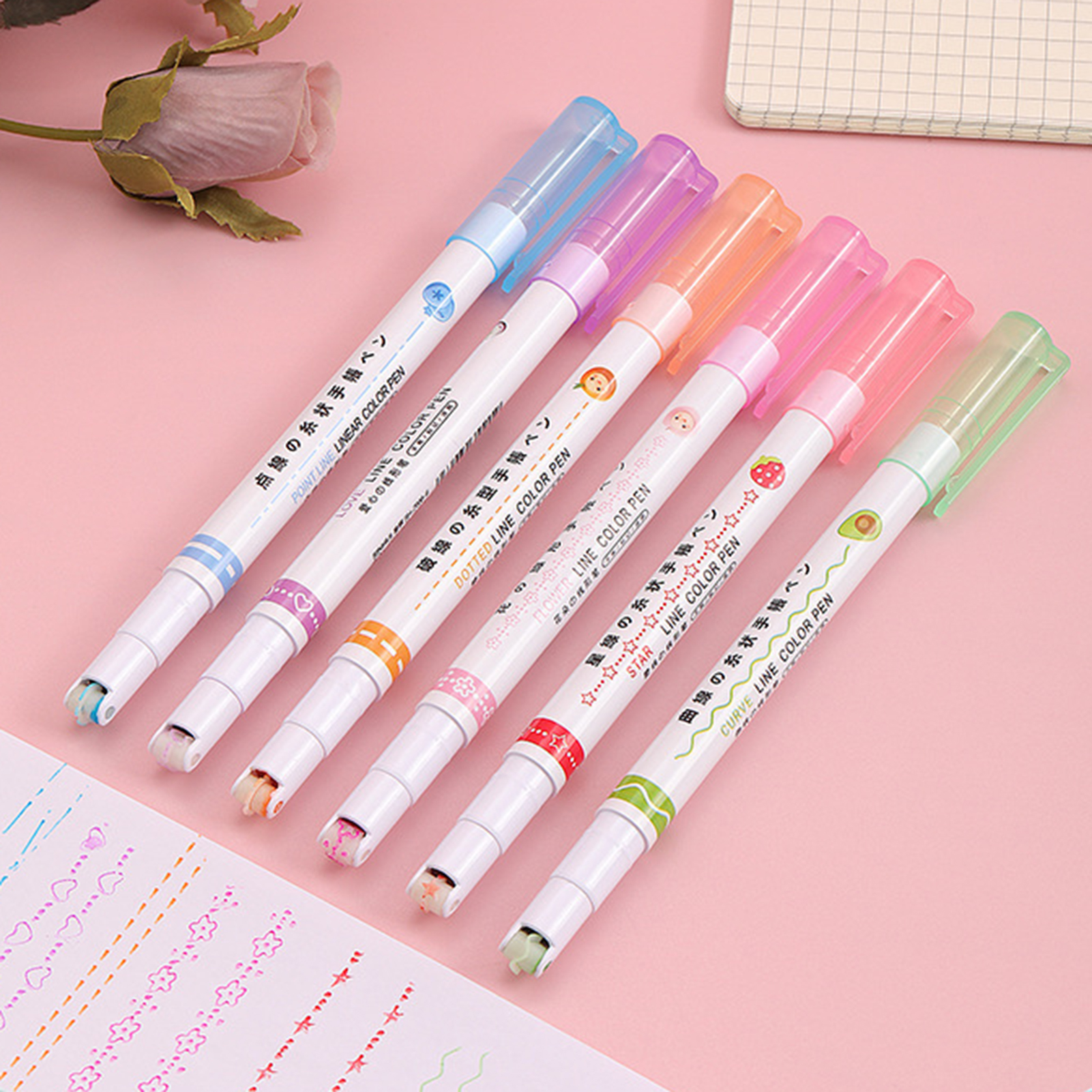 12 Colorful Planner Markers for Journaling & Scrapbooking