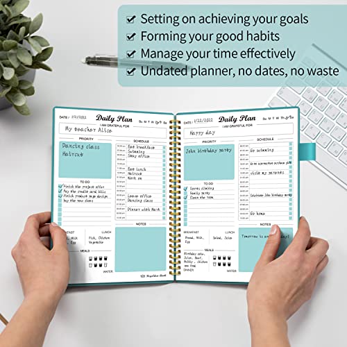 Undated Daily Planner with Hourly Schedule & To-Do List
