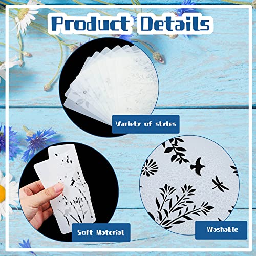 20 Wildflower and Sunflower Reusable Painting Stencils