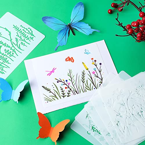20 Wildflower and Sunflower Reusable Painting Stencils