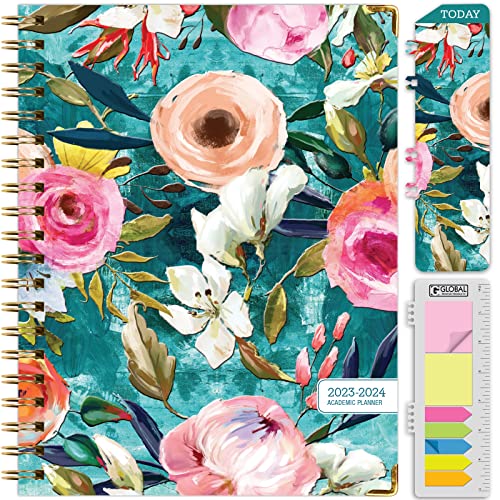 Academic Year 2023-2024 Teal Floral Planner