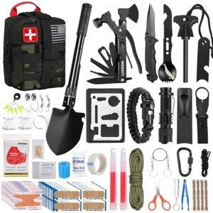 LUXMOM 142-Piece Survival and First Aid Kit