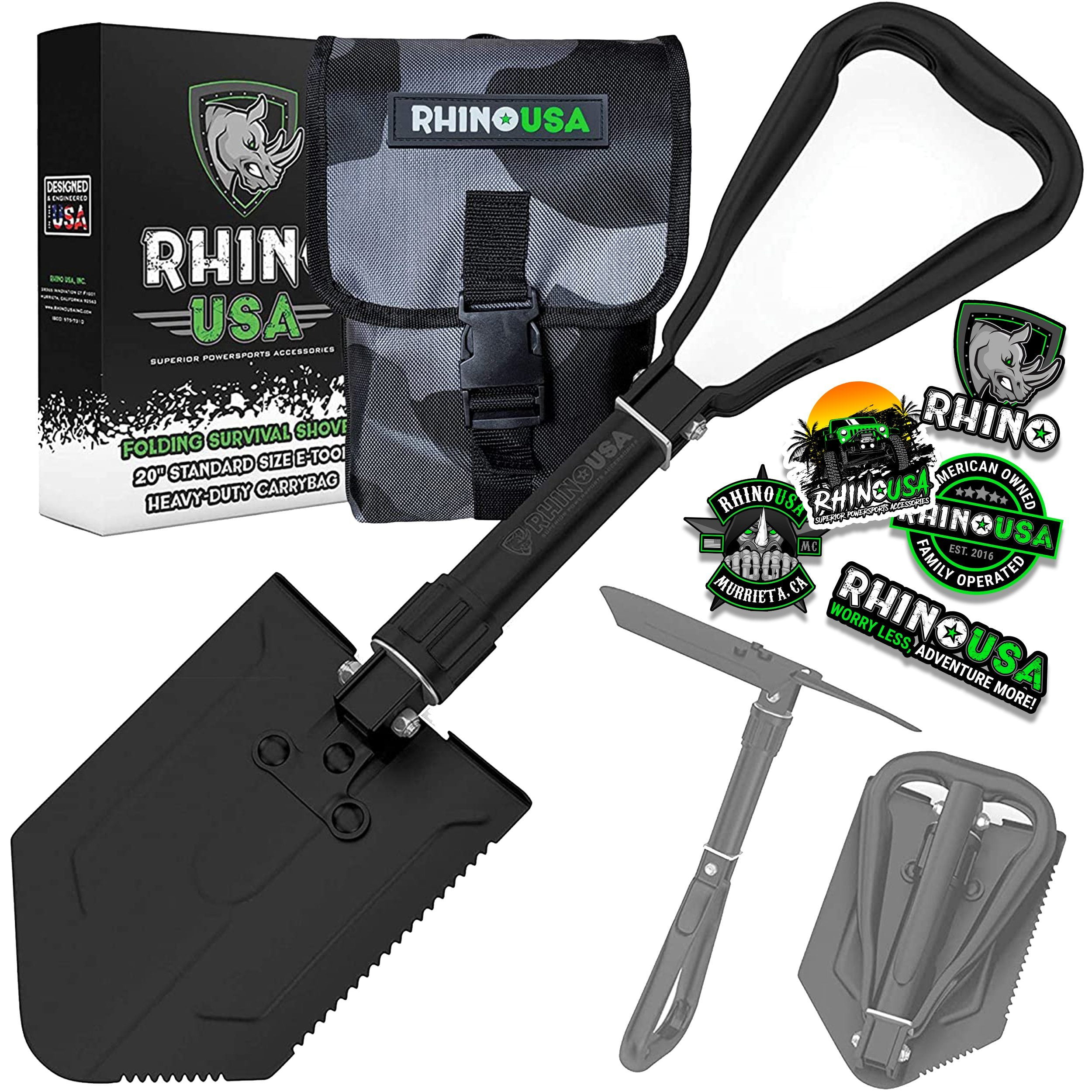 Heavy-Duty Folding Survival Shovel with Pick