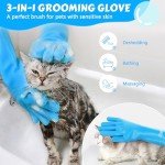 Pecute Silicone Pet Grooming Gloves - Blue