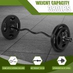 FIXTECH 47" Olympic EZ Curl Bar for Strength Training