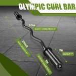 FIXTECH 47" Olympic EZ Curl Bar for Strength Training