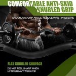 FIXTECH 47" Olympic EZ Curl Bar for Strength Training