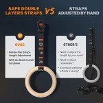 Gonex Adjustable Wooden Gymnastic Rings for Workouts