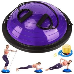 Half Balance Ball Trainer with Resistance Bands