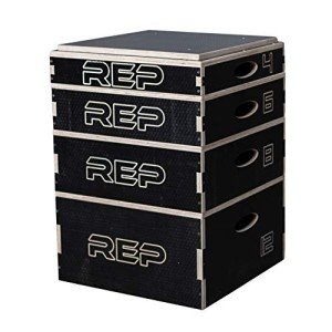 Adjustable Stackable Wood Plyo Box Set 4"-12