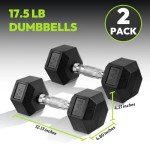 Rubber-Coated Hex Dumbbells for Strength Training 7.9kg
