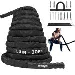 Yes4All 30ft Battle Rope with Steel Anchor