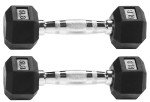 Fitvids Rubber Encased Hex Dumbbells for Home Gym