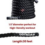 Outroad 30ft Heavy Battle Rope for Home Gym