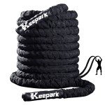30ft Battle Rope & Weighted Jump Rope Set