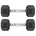 8 lb Rubber Coated Hex Dumbbell Pair