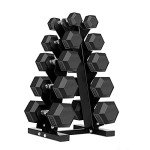 8 lb Rubber Coated Hex Dumbbell Pair