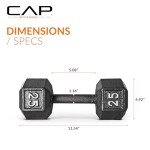 CAP Barbell 25 lb Cast Iron Hex Dumbbell