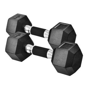 Yes4All 15 LBS Rubber Hex Dumbbell Set