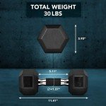 Yes4All 15 LBS Rubber Hex Dumbbell Set