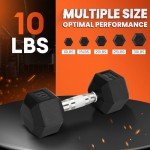 Yes4All Chrome Grip 4.5kg Hex Dumbbell