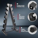 RITFIT Rubber Hex Dumbbell Set with Rack