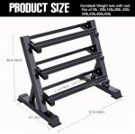 Rubber Hex Dumbbell Set with Rack, 5-50 lbs