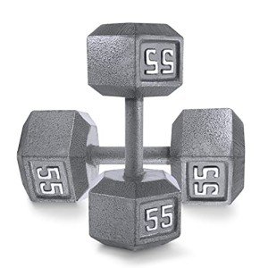Hexagon Cast Iron Dumbbell Set – 2 Weights