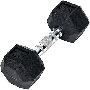 20 LB JFIT Rubber Hex Dumbbell - Single