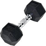20 LB JFIT Rubber Hex Dumbbell - Single