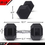 20 LB JFIT Rubber Hex Dumbbell - Single