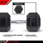 20 LB JFIT Rubber Hex Dumbbell - Single