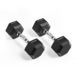 LIONSCOOL Rubber Hex Dumbbells - 5-65lbs